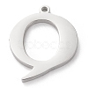 Tarnish Resistant 304 Stainless Steel Letter Pendant Rhinestone Settings LS-STAS-J028-01Q-2