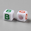 Opaque Acrylic Bead OACR-WH0037-13-2