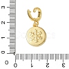 Christmas Brass Rhinestone Flat Round Pendant Decorations KK-H498-01G-04-3
