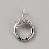 Rhodium Plated 925 Sterling Silver Twister Clasps STER-WH0008-39P-1
