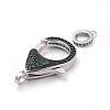 Brass Micro Pave Cubic Zirconia Lobster Claw Clasps ZIRC-F110-01D-3