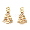 Christmas Theme Brass Micro Pave Clear Cubic Zirconia Pendants KK-T073-19G-1