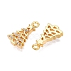 Christmas Theme Brass Micro Pave Clear Cubic Zirconia Pendants KK-T073-19G-2