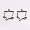 Tibetan Style Alloy Open Back Bezel Pendants PALLOY-L203-12AB-1