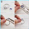 4Pcs 4 Styles Brass Micro Pave Cubic Zirconia Adjustable Rings Settings KK-BBC0024-14B-6