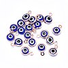 Handmade Evil Eye Lampwork Charms KK-F764-13RG-04-2