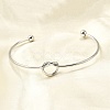 Heart 304 Stainless Steel Open Cuff Bangles BJEW-M113-01P-1