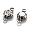 Flat Round 304 Stainless Steel Cubic Zirconia Links STAS-P029-08-1