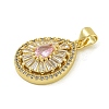 Rack Plating Brass Pave Cubic Zirconia Pendants KK-U029-28G-05-2