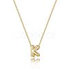 Brass Initial Pendant Box Chain Necklaces for Women FS-WG5C822-11-1