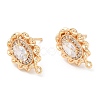 Brass with Glass Stud Earring Findings X-KK-K333-66G-1