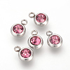 201 Stainless Steel Rhinestone Charms X-STAS-S068-10-2