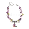 Printed Alloy Butterfly Charm Bracelets BJEW-JB12404-01-2