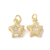 Brass Micro Pave Clear Cubic Zirconia Pendants KK-Q031-19G-01-1