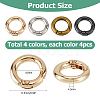 24Pcs 4 Colors Alloy Spring Gate Rings FIND-HS0001-26A-2