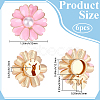 6Pcs Flower Alloy Plastic Cufflinks FIND-CY0001-64-2