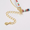 Natural Peach Moonstone Tiered Necklaces NJEW-K108-01-01-3