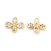 Brass Micro Pave Clear Cubic Zirconia Charms KK-G447-07G-1