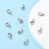 Tarnish Resistant Polished 316 Surgical Stainless Steel Lobster Claw Clasps X-STAS-R072-12A-4