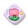 Opaque Flower Resin Cabochons RESI-C035-01A-1