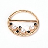 Alloy Resin Imitation Pearl Buckles JEWB-WH0014-07A-1