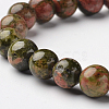 Natural Unakite Round Bead Stretch Bracelets BJEW-L593-A02-2