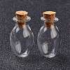 Oval Glass Cork Bottles Ornament AJEW-O032-03I-2