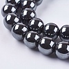 Non-Magnetic Synthetic Hematite Beads Strands G-H1624-10mm-1-3