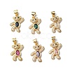 Rack Plating Brass Micro Pave Cubic Zirconia Pendants KK-P235-05G-1