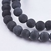 Natural Black Stone Bead Strands X-G-R193-01-6mm-3