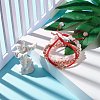 Natural Crackle Quartz & Lava Rock Braided Bead Bracelets Set BJEW-JB07212-02-5