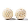 Unfinished Natural Wood European Beads WOOD-S045-148-2
