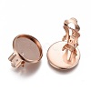 304 Stainless Steel Clip-on Earring Setting LS-STAS-P249-23B-RG-1