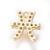 Golden Plated Brass Micro Pave Cubic Zirconia Charms ZIRC-L075-51E-2