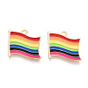 Rainbow Color Pride Flag Alloy Enamel Pendants X-ENAM-K067-10-1