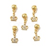 Rack Plating Brass Micro Pave Clear Cubic Zirconia Pendants ZIRC-H125-12-5