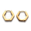 304 Stainless Steel Hexagon Huggie Hoop Earrings STAS-H156-03A-G-1