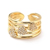 Heart Cubic Zirconia Cuff Finger Ring for Valentine's Day RJEW-C004-04-RS-1