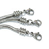 Tarnish Resistant 304 Stainless Steel European Round Snake Chains Bracelets STAS-J015-06-2