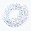 Frosted Spray Painted Glass Beads Strands GLAA-N035-03C-C07-2