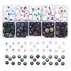 180Pcs 10 Style Opaque Black Acrylic Beads MACR-YW0001-53-1