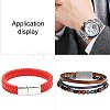 304 Stainless Steel Matte Magnetic Bracelet Clasps STAS-PH0018-11-WH-6