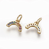 Brass Cubic Zirconia Charms LS-ZIRC-E162-14G-1