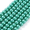 Baking Paint Pearlized Glass Pearl Round Bead Strands X-HY-Q330-8mm-29-2