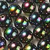 UV Plating Rainbow Iridescent Acrylic Beads PACR-E001-04B-1