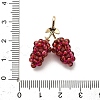 Natural Garnet Round Beaded Grapes Pendants G-A273-01G-3