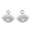 Brass Micro Pave Clear Cubic Zirconia Pendants CU-CBA280C-07P-1