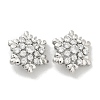 Rack Plating Brass Micro Pave Clear Cubic Zirconia Buttons KK-K293-11P-1