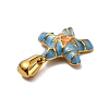 Ocean 304 Stainless Steel Enamel Pendants STAS-P395-01A-G-2