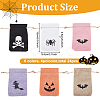 24Pcs 6 Colors  Halloween Burlap Packing Pouches Drawstring Bags ABAG-BC0001-49-2